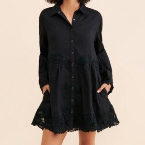 Free people  Black Lace Trim Dress